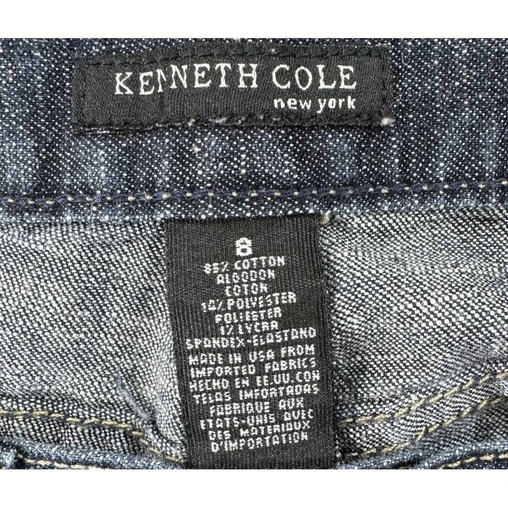Kenneth Cole Jeans Womens 8 (30x31)‎ Blue Flare Wide Leg Stretch USA
